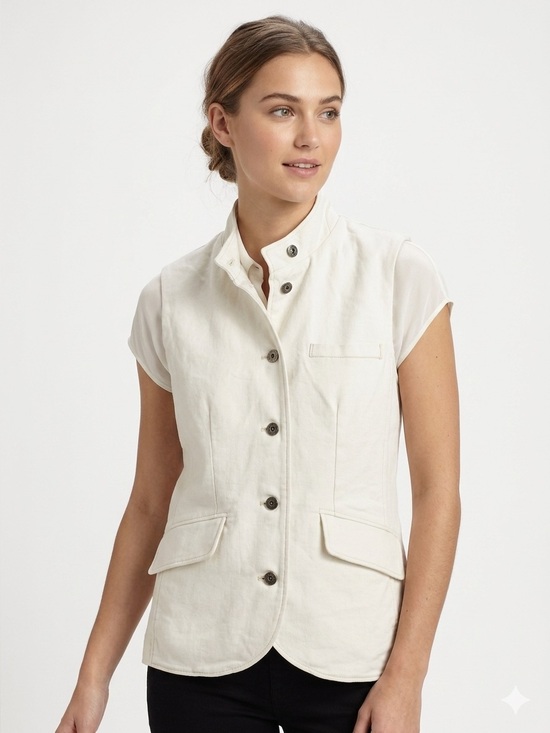 Lola & Sophie Jackets & Blazers - Lola & Sophie Cream Button-Front Vest